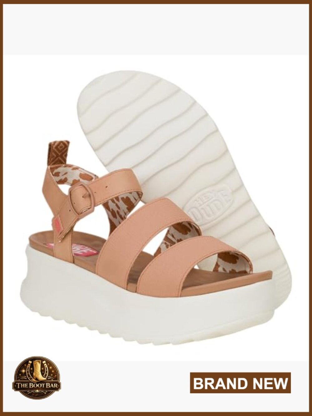 Platform Wedge Sandals with Adjustable Buckle - Lightweight EVA Footbed - Picture 7 of 7